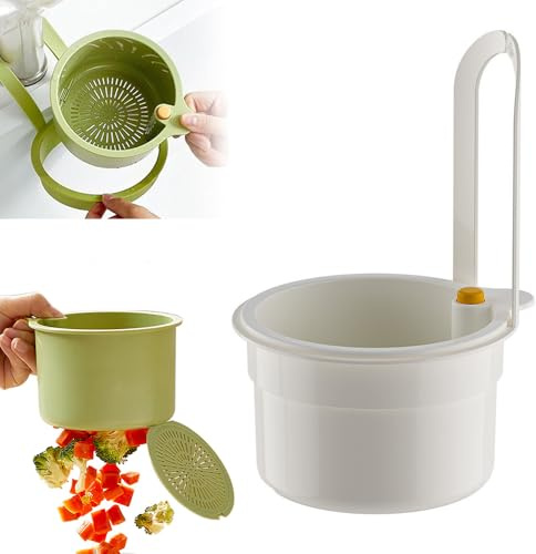 Sieb für Spülbecken,Abnehmbare Kunststoff-Abtropfkorb,Abflusssieb Küchenspüle,Spülbecken Sieb Ängesieb für Waschen/Organizer in Küche (Weiß)