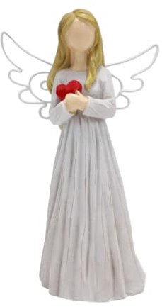 GJFASGF Guardian Angel Statue with Red Heart, Resin Sculpture for Home Decoration,Gift of Love and Gratitude 4.72''H