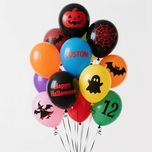 100 Pcs Personalisierte Ballons mit Text/Muster - 30 cm Durchmesser Große Mehrfarbige Latexballons - Partydekorationen für Hochzeits- und Abschlussfeiern-Luftballons Geburtstag (100)