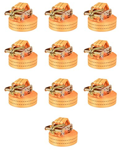SKM Correas de sujeción de trinquete 10 uds 1T 6mx38mm Naranja,Bricolaje,Accesorios de Bricolaje,Cadenas, Alambre y Cuerda,Correas de Amarre,Naranja,9.45 kg,142661