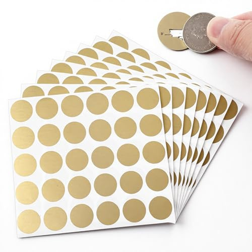 Guduling Lot de 300 autocollants à gratter - 2,5 cm - Pour cartes de récompense, jeux de fête et cadeaux surprise
