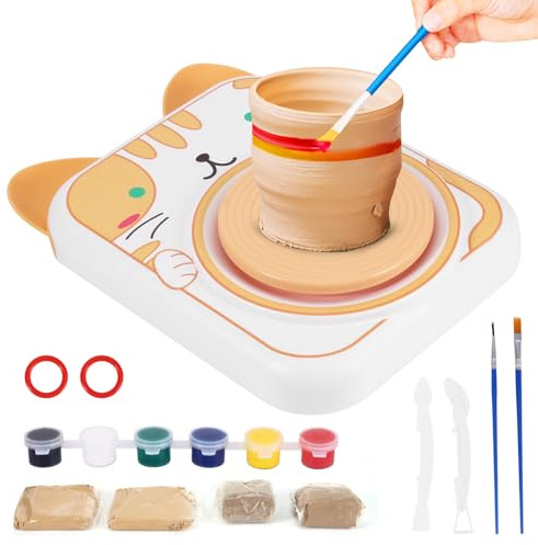 Kids Pottery Wheel for Beginners, Electric Rotating Clay Machine