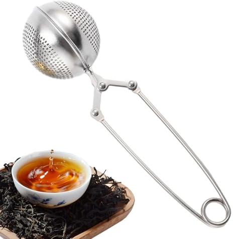 Filtre à thé en acier inoxydable – Pince à thé télescopique polyvalente en acier inoxydable 304, convient également pour secouer le sucre en poudre et la farine | Outil pratique pour faire du thé,