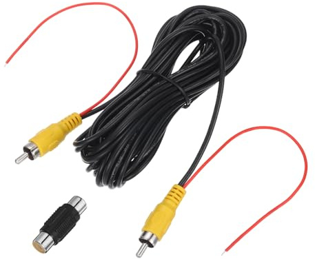 QUARKZMAN Cavo Video RCA Per Telecamera Di Retromarcia, 8m/26.24ft Cavo Di Estensione Video RCA Per Auto Camion Bus SUV Con Filo Di Rilevamento, Con Adattatore Femmina A Femmina