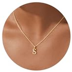 Turandoss Kette mit Buchstaben Halskette Damen Gold Namenskette Goldkette Damen Buchstaben Anhänger S Kette für Mädchen Geschenke für Frauen Teenager Mädchen Freundin Schmuck