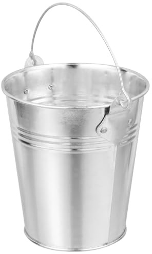 NULYLU Cubo de Goteo de Grasa para Barbacoa de Chapa Galvanizada, Plata | Cubo de Aceite para Parrilla de Hierro Galvanizado, Accesorio para Recoger Grasa y Aceite, Portátil para Casa y Fiestas