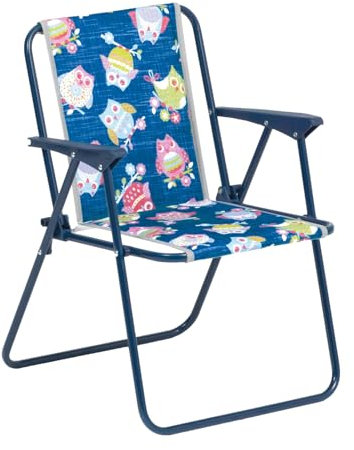 BEST Kinder Campingstuhl in Blau I Stabiler Klappstuhl für Kinder mit Stahlrohrgestell I Wetterfest & UV-Beständig I Platzsparend I Mit Kindermotiv