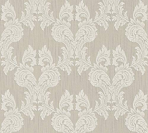 A.S. Création Architects Paper Textiltapete Tessuto Tapete mit Ornamenten barock 10,05 m x 0,53 m beige Made in Germany 956301 95630-1