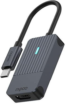 Rapoo UCA-1004 USB-C auf HDMI Adapter mit 4K@60Hz, Aluminium, kompatibel mit MacBook Pro, MacBook Air, iPad Air/Pro, Surface Pro/Go, Laptop, Notebook, Smartphone