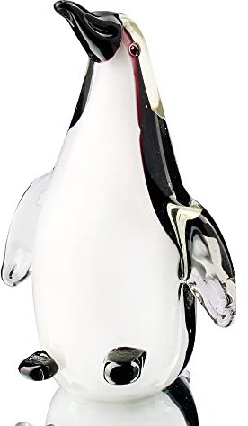 Hophen - Figura Decorativa de pingüino de Cristal, Hecha a Mano, diseño de pingüino
