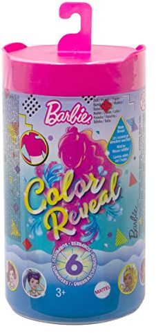 Barbie Chelsea Color Reveal, muñeca sorpresa color monocromático con accesorios de moda sorpresa (Mattel GTT24)