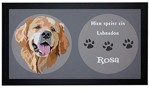 Napfunterlage Hund Labrador mit Name personalisiert