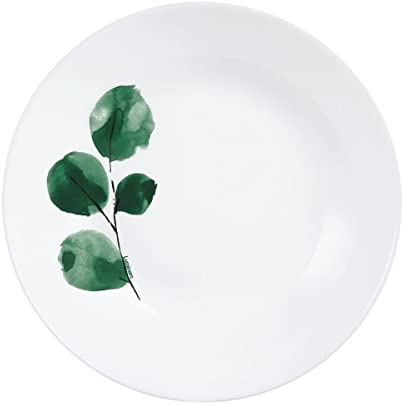 Assiette creuse 20 cm Eucalyptus | Opale blanche non poreuse, assiette à soupe et à pâtes, compatible lave-vaisselle, fabriqué en France, brillance durable