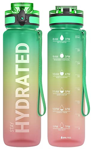 Sahara Sailor Trinkflasche, Sport Trinkflasche, [BPA-frei Tritan] 1L/500ML/750ML Auslaufsicher Sport Wasserflasche, Sportflasche für Fahrrad, Camping, Yoga, Gym (1 Flasche)