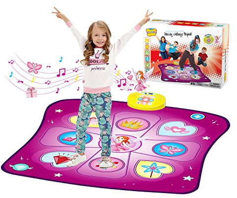 Rodzon Tanzmatte Kinder Spielzeug Geschenke für Mädchen Jungen Alter 3 4 5 6 7 8 Jahre Musikmatte Herausforderung Modi LED Integrierter Musik Weihnachten Geburtstag Kinderspielzeug AML9886 (Violett)
