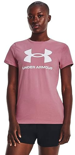 Under Armour Women's Standard Live Sportstyle Graphic Short-Sleeve Crew Neck T-Shirt, (697) Pink Elixir / / White, Medium