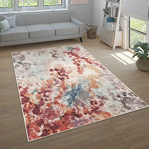 Paco Home Tappeto Salotto Moderno Soggiorno Pelo Corto Moderno Motivo Astratto Vintage, Dimensione:120x160 cm, Colore:Multicolore 3