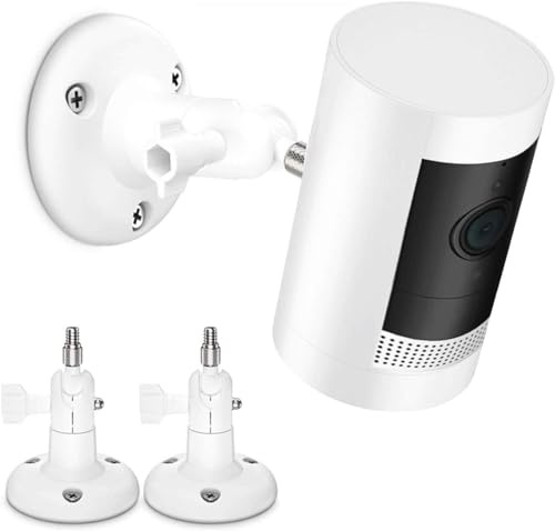 TIUIHU Soporte ajustable de 360 grados para cámara exterior/interior, kit de montaje de soporte resistente para exteriores, vigilancia para soporte de montaje en pared de cámara con conector de