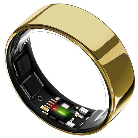 ULTRAHUMAN Ring Air: Rastreador de sueño y Actividad física, Anillo Inteligente para Mujeres y Hombres, Sin Tarifa de aplicación para Funciones estándar, 14, Oro biónico