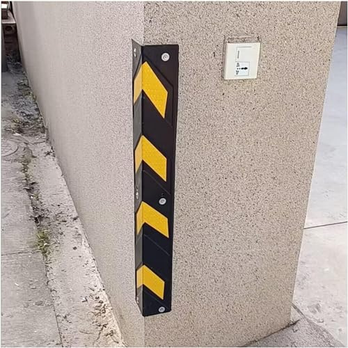 JSY Mur Corner Guard Protection d'angle mural for Garages de stationnement, protection d'angle murale réfléchissante avec bandes jaunes, protection d'angle en caoutchouc en forme de L pour Stationneme