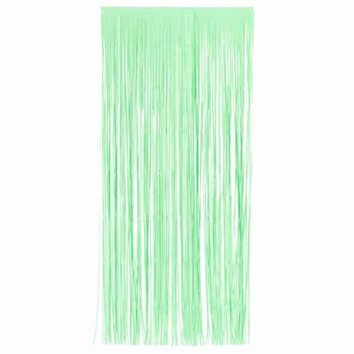Plastic Fringe Door Curtain 1.9m x 99cm - Pack of 3 (Mint Green)