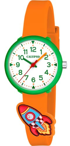 Calypso Barn analog kvartsur med gummirem K5845/3, vit, rem, Vit, rem