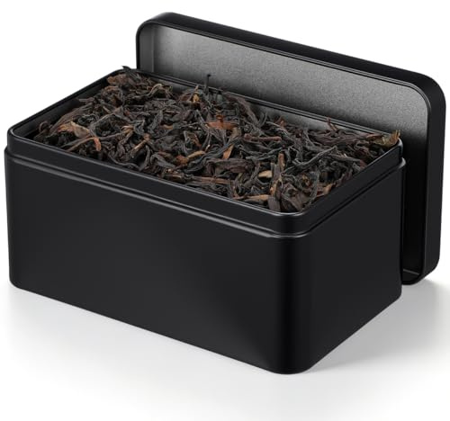 DOITOOL Rectangular Tinplate Tea Leaf Storage Box 5.12X3.15X2.56In Portable Home Organizer for Candies Snacks with Smooth Edges Leakproof Design