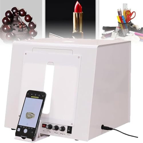 DDZJTPP Jewelry Photo Light Box,Dimmable Rotating Turntable Softbox,Electric Turntable Gold and Silver Jewelry Photo Light Box,Photo Studio Photography Light Box,for Jewelry Photography Video,TB20