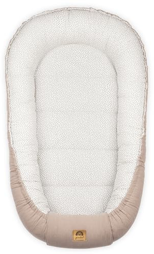 PIMKO Nido per Neonato Riduttore lettino per neonati Culla 60 x 90 cm mussola di cotone, colore: beige, ecru dost