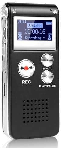DISTANCEE 32GB Digital Voice Recorder 3072kbps HD Voice Activated Recorder with Playback, 7-Levels Intelligent Noise Reduction Dictaphone Voice Recorder 30H Battery Time Digital Audio Recorder