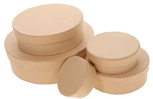 Ipetboom Runde Pappschachteln mit Deckel 5 Stück Geschenkboxen für Kuchen und Süßigkeiten Praktische Aufbewahrungsboxen für Private und Geschäftliche Anlässe