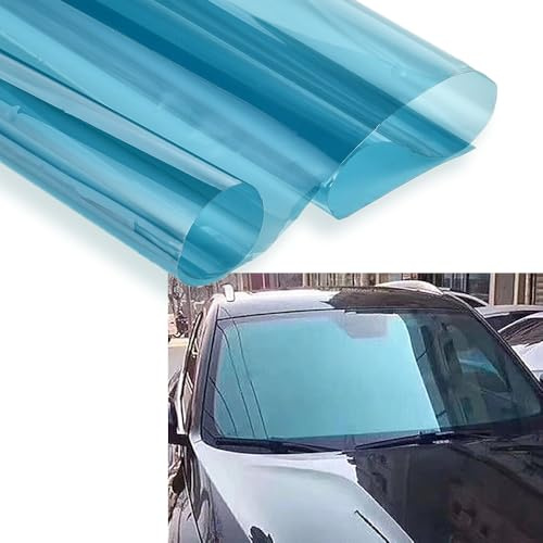XhuangTech Car Window Tint Film Ocean Blue, 65% VLT, 99% UV Sun Blocker Window Film, Heat Blocking Car Tint Solar Film for Windshield Front Side Window (1x3M)