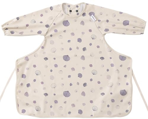 Yiupea Bavaglino per Bambini con Maniche Lunghe da Attaccare al Seggiolone da 6 a 24 mesi, Bavaglino per lo Svezzamento Impermeabile e Facile da Pulire, Lavabile in Lavatrice, Materiale Morbido&BLW