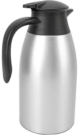 Brocca Isolata, Caraffa per caffè Brocca in Acciaio Inossidabile con Coperchio Dispenser Sottovuoto Isolante per caffè Capacità 2 Litri Portatile per Acqua Calda Latte Caffè Tè