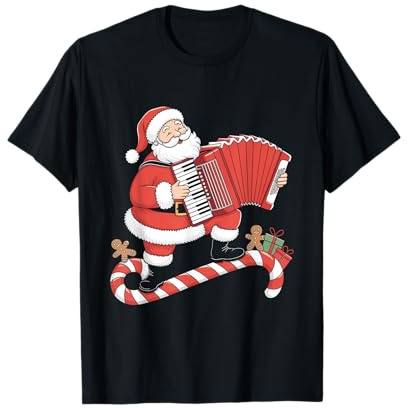 Père Noël jouant en accordéon Noël T-Shirt