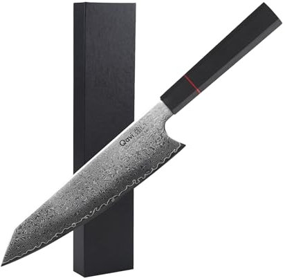 Qavi Chef Knife, Kitchen Knife 8 Inch, Damascus Steel, High Carbon Sharp Kiritsuke Knife with G10 Handle