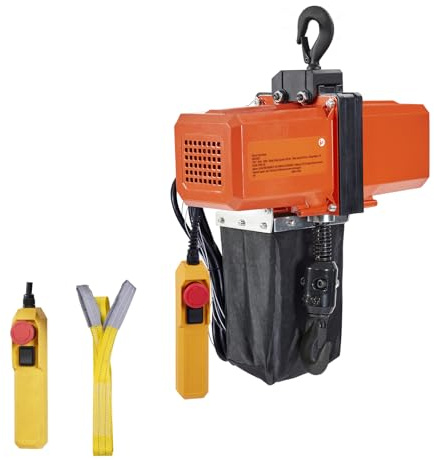 Happybuy 1100 lbs Electric Chain Hoist with 15 FT Lifting Height, 120V, G100 Chain, 10 ft Wired Remote Control for Garage, Shop, Hotel, Home, Single Phase Overhead Crane