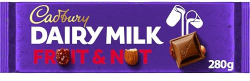 Cadbury Dairy Milk Fruit & Nut Chocolate Bar, The Classic Creamy Taste, Sharing Bag, 280 g (Pack of 1)