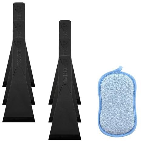 Hinapan 6 espátulas de polipropileno para raclette pusher, con 1 esponja, utensilios de cocina para sartenes antiadherentes, parrilla de queso, placas gourmet, sartenes y fondue