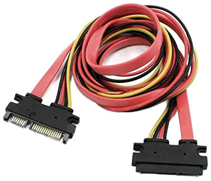 QSBVSO SATA 7+15 22 pines SATA macho a hembra M/F Cable de transferencia de energía de datos 0,5-1 metro(0.5 meter)