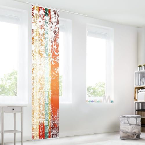 micasia Schiebegardine halbtransparent 60er Paneel Klett Muster Textil lichtdurchlässig - Motiv Modern Flächenvorhang Wohnzimmer Schlafzimmer 1663 (60x250 cm - 1 St.)