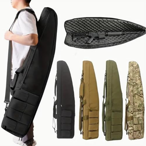 Futteral Langwaffen, Waffenkoffer, Tactical Rifle Case, 100/120CM Waffentasche Mit Justierbarem Schultergurt, für Langwaffen Luftgewehr Gewehr Jagd(Black,39in/100cm)