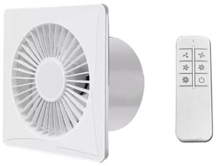 Kueohse 6Inch Adjustable Speed Frequency Conversion Ventilator Fan Exhaust Fan with Remote Control for Bathroom Room Kitchen Wall 6Inch Mini Ventilator Fan