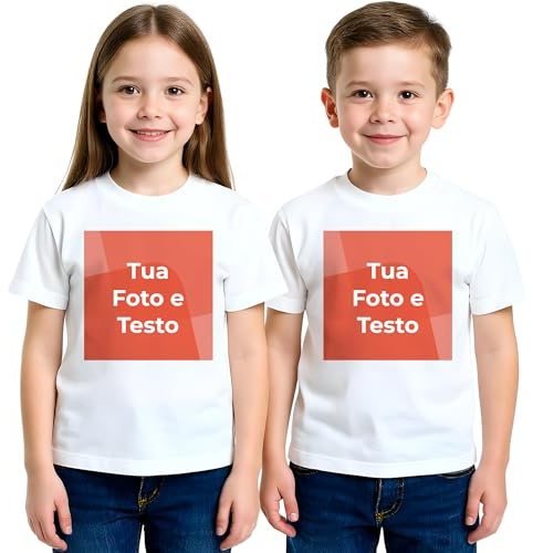 Cimpress T-Shirt Enfant Personnalisable, 100% Coton, col Rond, imprimé Photo, nom ou Motif, Plusieurs Tailles pour Filles et garçons, Lavable en Machine