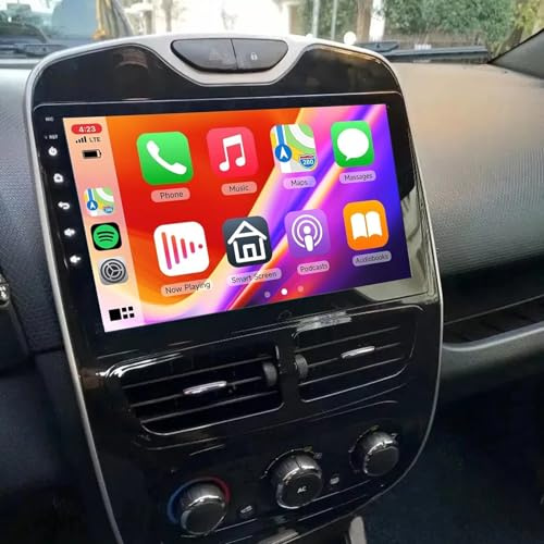 4+64G Android 14 Car Stereo Radio for Renault Clio 4 2012 2013 2014 2015 2016 2017 2018 2019 with Wireless CarPlay Android Auto 10in IPS Touchscreen WiFi GPS Mirror Link Bluetooth FM/RDS