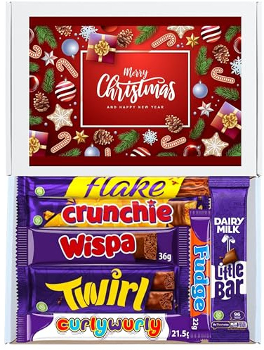 Christmas Chocolate Gift Box – Festive Letterbox Treats for Kids & Adults – Holiday Sweets Hamper, Perfect for Stocking Fillers, Secret Santa or Christmas Eve Boxes, Full Sized Bars