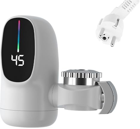 Grifo Calentador De Agua Instantáneo Sin Tanque,Grifo Eléctrico Con Calentamiento Rápido Y Pantalla Digital LED - 3000W Para Baño Cocina Casa Interior
