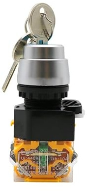 LA38-11Y/2 LA38-20Y/3 Schlüsselschalter mit 22-mm-Knopfauswahl, Rotationssperre, 2 3 Positionen, 1 Schließer, 1 Öffner, 2 Schließer, mit 2 Schlüsselschaltern mit Verriegelung(3 position,2NO)