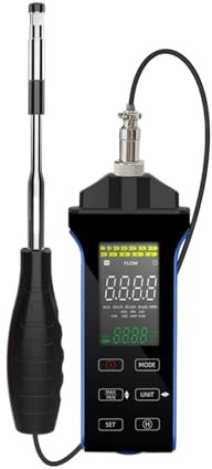 YQVEOT Anemometro Digitale, Anemometro Digitale, Tester di velocità del ad Alta precisione con sensore Retrattile, Gamma 0,1-30 m/s
