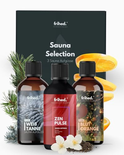 frihed. Infusion de sauna Selection Tour du monde – Sapins blancs très concentrés, jasmin, poivre et huile de sauna – Coffret cadeau pour les amateurs de sauna – Bouteille en verre de 100 ml